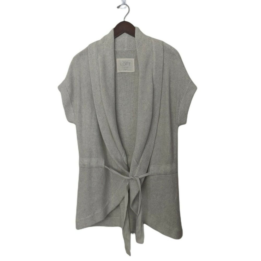 Loft Lounge Woman's Medium Cozy Short Sleeve Sweater Rabbit Hair Cashmere Blend